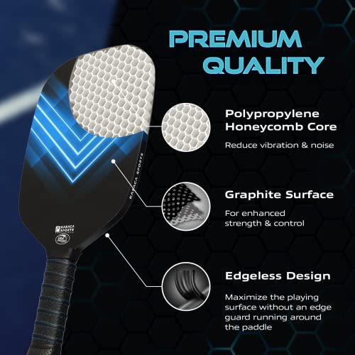 Kasaca Blue Pickleball Paddles Usapa Carbon Fiber Pickleball Paddle With Pickle Ball Paddle Cover Pickle Ball Raquette Pickle Ball Racket Edgeless Style Pickleball Racket Lightweight Single Paddle #TOP4