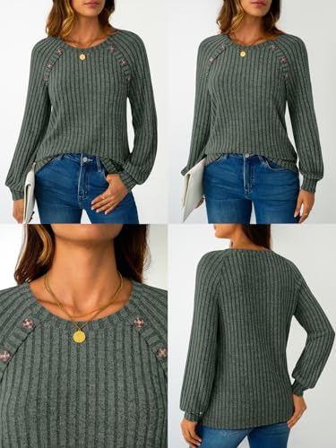 Image of LILLUSORY Womens Tops Long Sleeve Shirts Fall Lightweight Sweaters