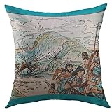  Taie d\'oreiller Seder Pâque Pessa\'H Exode Rouge Taie Coussin Rétro Taie D Oreiller 45X45Cm pour Canapé, Chaise, Lit