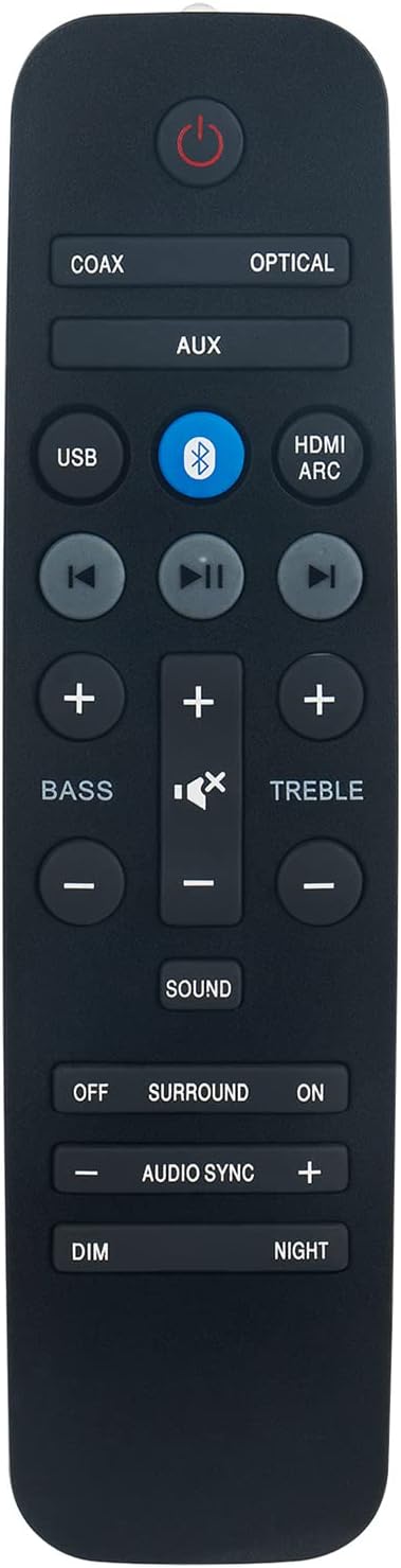 Replacement Remote Control Applicable for Philips Sound Bar HTL2163B HTL2163B/F7 HTL3140B/12 996580002887 HTL2161B/F7 HTL2161B HTL3140B HTL3140B/F7 HTL3140B/12 Soundbar Speaker