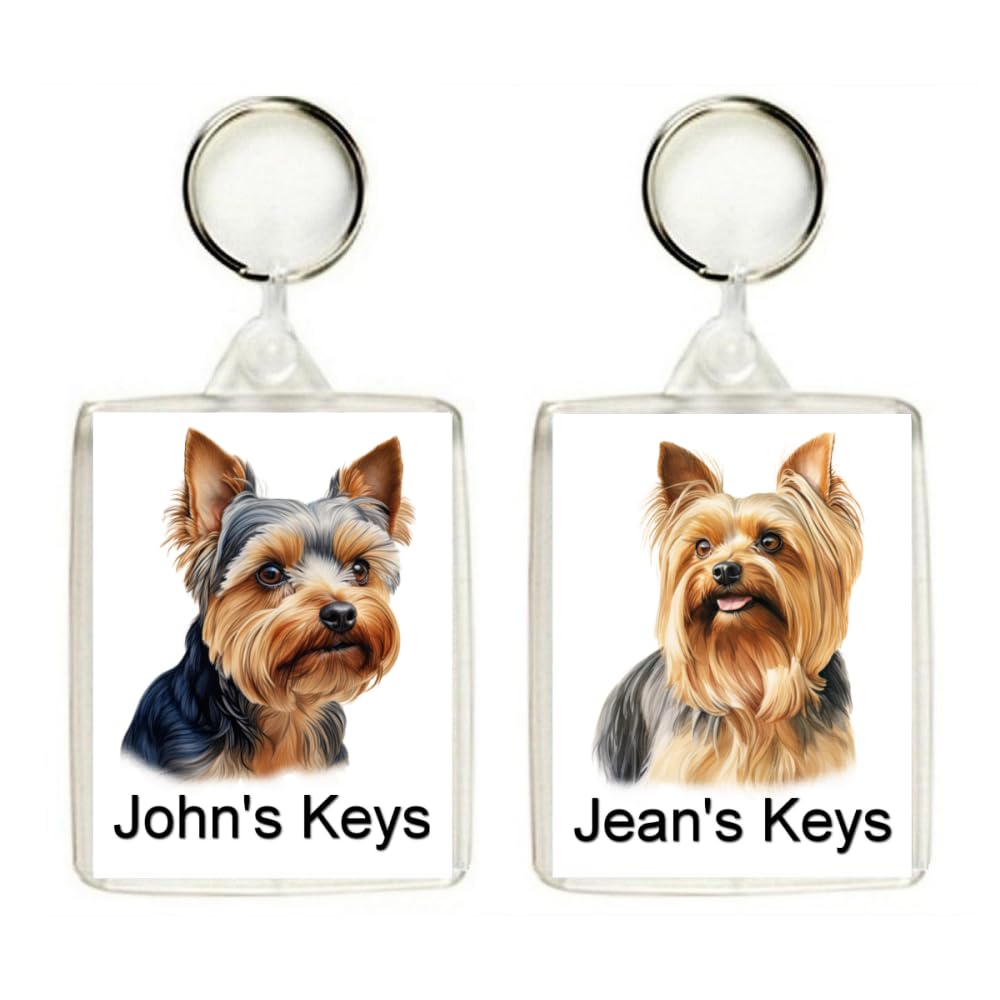 Key Expressions Multi Personalised Yorkshire Terrier Keyring/Bag Tag - Two Designs Available