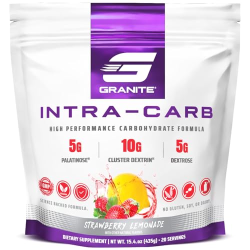 Image of Granite Intra Carb Powder, Strawberry Lemonade Flavor, High-Performance Carbohydrate Blend with Cluster Dextrin, Palatinose, & Dextrose, Supports Energy and Training (20 Servings)