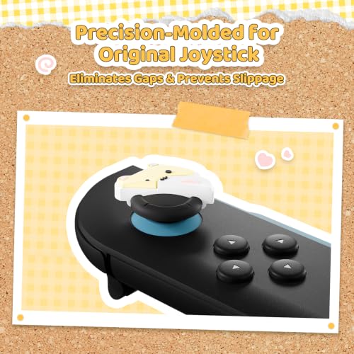 Image of GeekShare Cute Silicone Cross D-Pad Button Caps Set Joystick Cover - ABXY Key Buttons Sticker Compatible with Switch 2 /1 /OLED /,4PCS (Switch 2-Rice Cake Hamster)