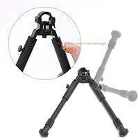 Vista 5 de Bípode de abrazadera para rifles/soportes de pistola de 6 a 9 pulgadas, bípode duro plegable de altura ajustable, pies de goma, montaje universal