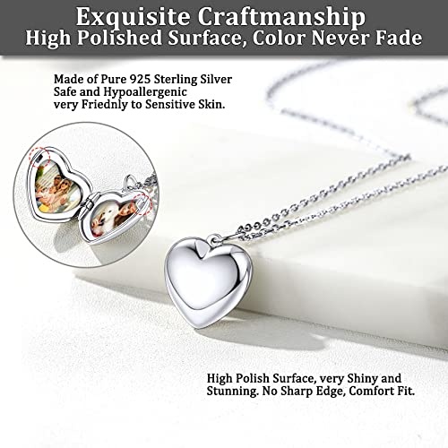 Bestyle Triple Interlocked Rolling Rings Heart Locket Necklace for Women