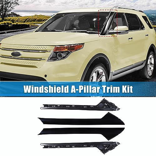 image for X AUTOHAUX 4Pcs Windshield A-Pillar Trim Panel Kit for Ford Explorer 2