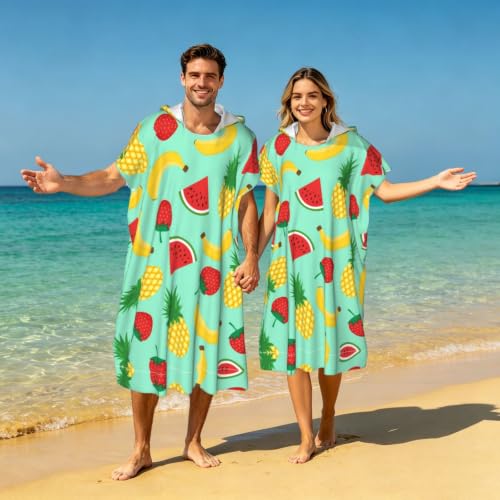 Poncho à capuche microfibre pour surf natation et serviette plage - 7
