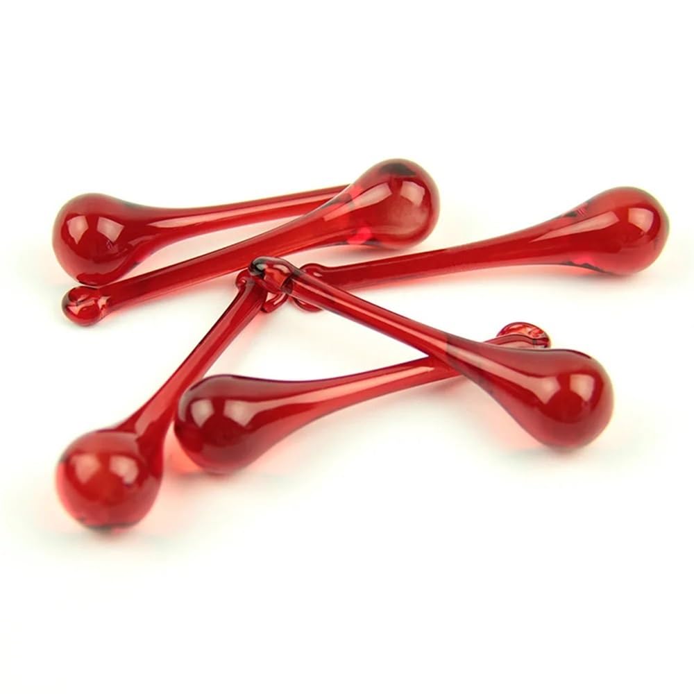Lampadario a prisma di cristallo, acchiappasole, 16 x 60 mm/20 x 80 mm, gocce di pioggia rosse, accessori per lampadari (20 x 80 mm, 50 pezzi)