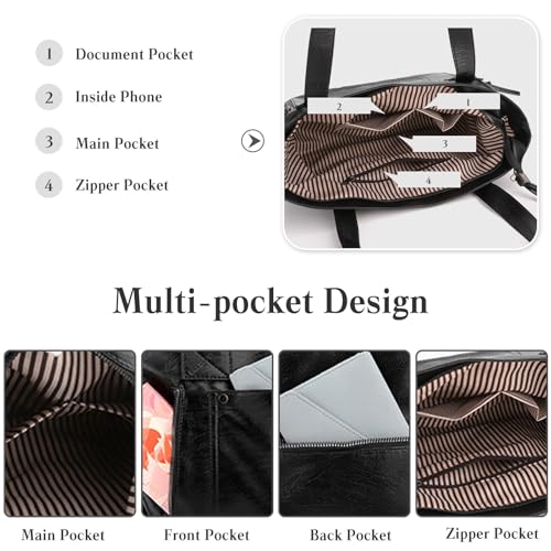 Bolso de hombro mujer de cuero PU estilo tote elegante miniatura 5