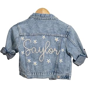 Personalized Baby Denim Jacket, Custom Toddler Baby Jean Jacket with Embroiderd Name, Toddler Baby Gift, Customized Gifts for Baby Showers, Birthdays, Christmas