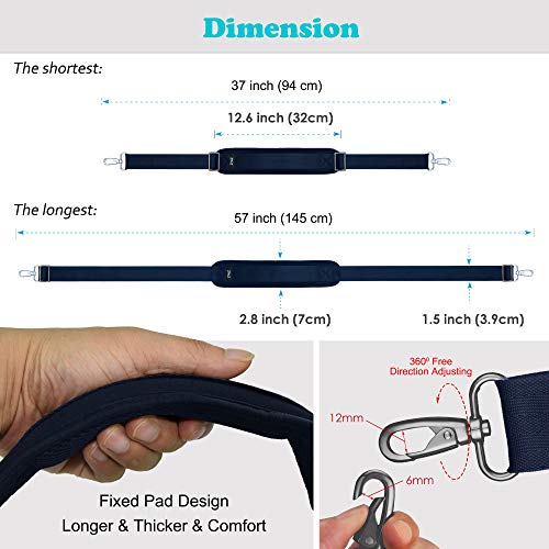 Image of ZINZ Bag Shoulder Strap, Padded Adjustable Shoulder Strap Replacement, Blue, 57 inch