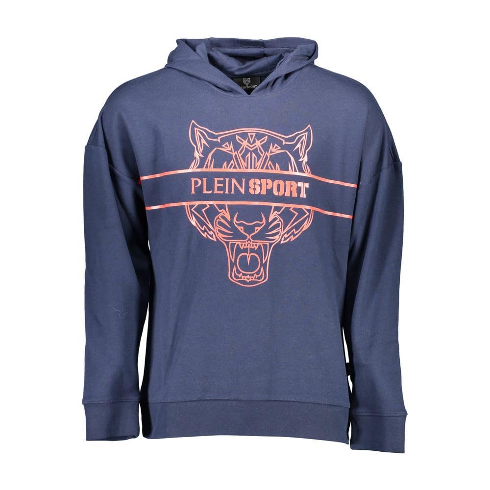 Plein Sport Men's Blue Hoodies, L, Long Sleeve Hoodie