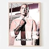Ajwkob Malen nach Zahlen für Erwachsene Eminem Rapper DIY Leinwand Ölgemälde Kit, Zeichnen Farbe mit Pinsel Acrylpigment (30x40cm)
