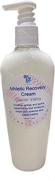 Athletic Recovery Cream, Glacier Valley Scent. May Help Soothe Aches and Pains, Reduces Inflammation, Helps with Spasms, Lost Moisture and Circulation, 8 oz by Diva Stuff