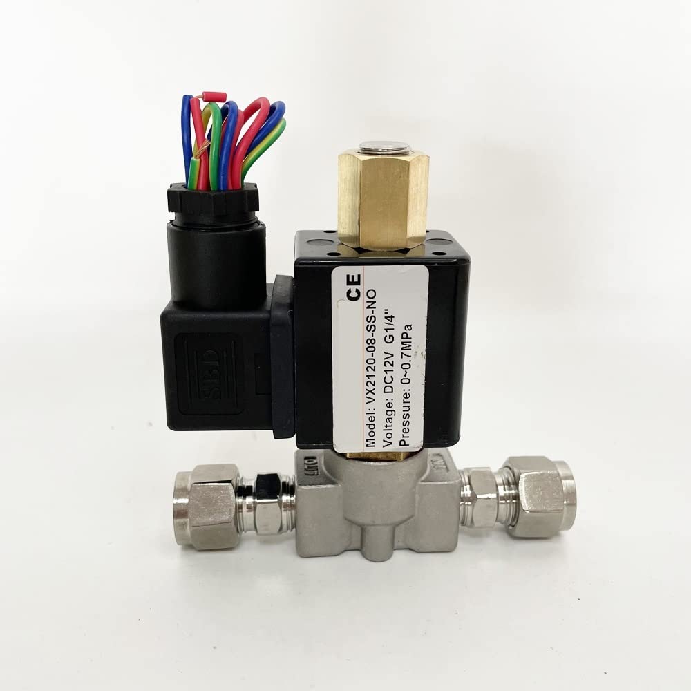 Électrovanne 1/4 inox normalement ouverte pour régulation étanche