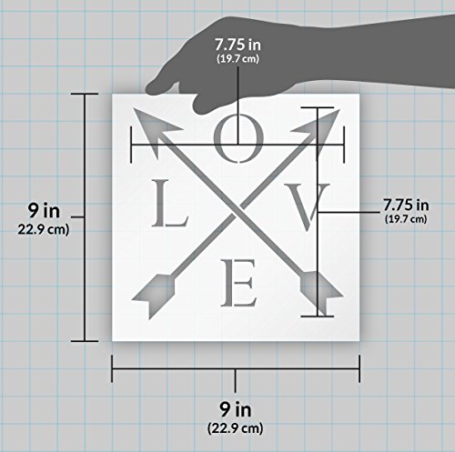 Love With Crossbar Arrows Stencil By Studior12 | Reusable Mylar Template | Use For Painting Rustic Signs On Pallets, Wood And Pillows | Diy Home Decor - Choose Size … (9" X 9") #TOP2
