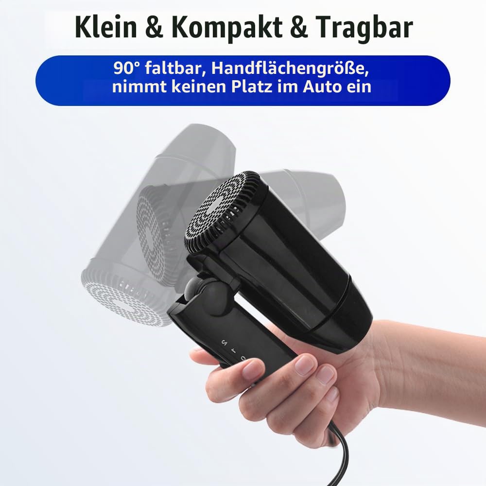 Riloer Auto föhn haartrockner mit Zigarettenanzünder-Ladegerät 12V Universal