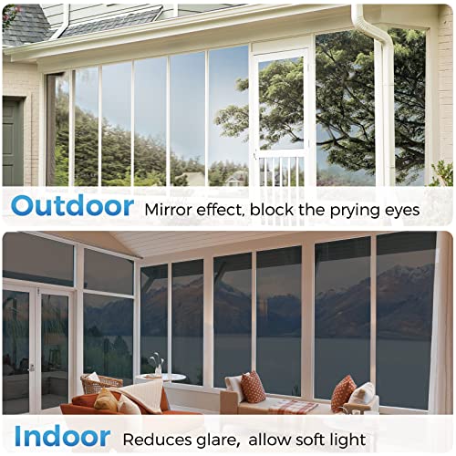 Lifetree Reflective One Way Window Film Privacy: Mirror Window Tint Film Heat Control Sun Blocker - Image 4