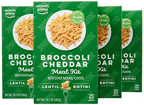 Wickedly Prime Lentil Pasta Meal, Broccoli Cheddar, Gluten Free, 10.1-ounces (Pack of 4)