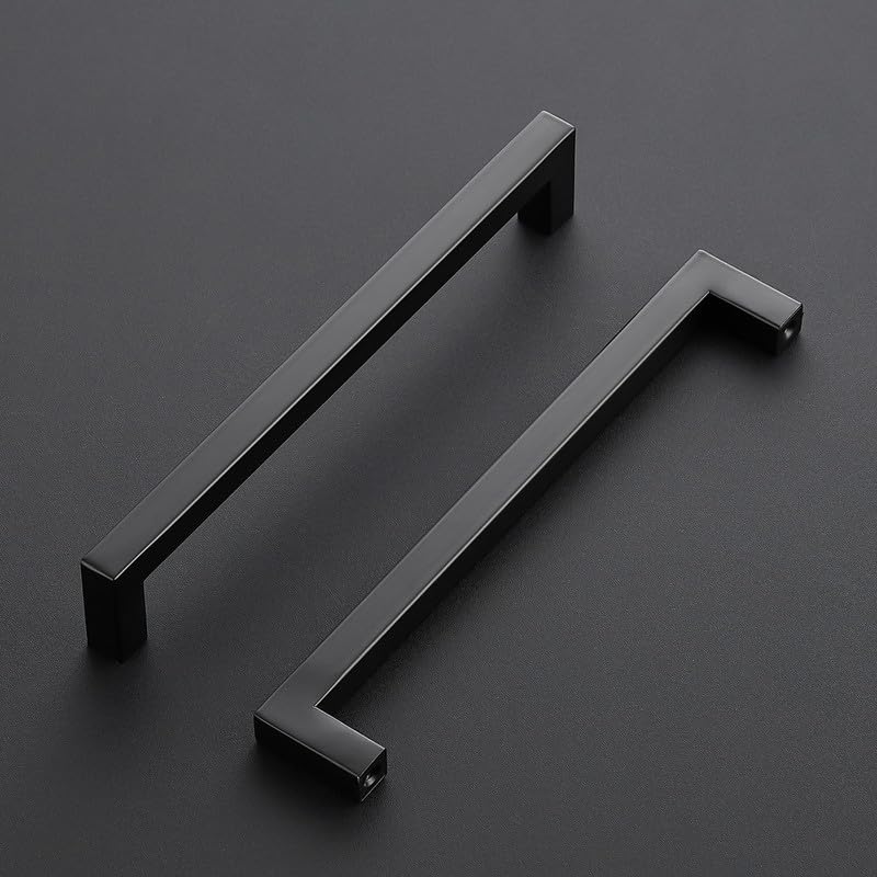 Ravinte Pack of 5 Cabinet Handles, 192 mm, Furniture Handles, Black Handles for Kitchen Cabinets Cabinet Handles - Image 2