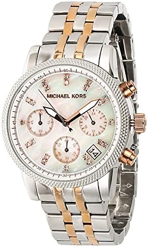 Pearl Dial Stainless Steel Band Watch 