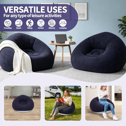 Image of 6 Pcs Inflatable Bean Bag Chairs with Pump, Blow up Couch for Kids & Adults