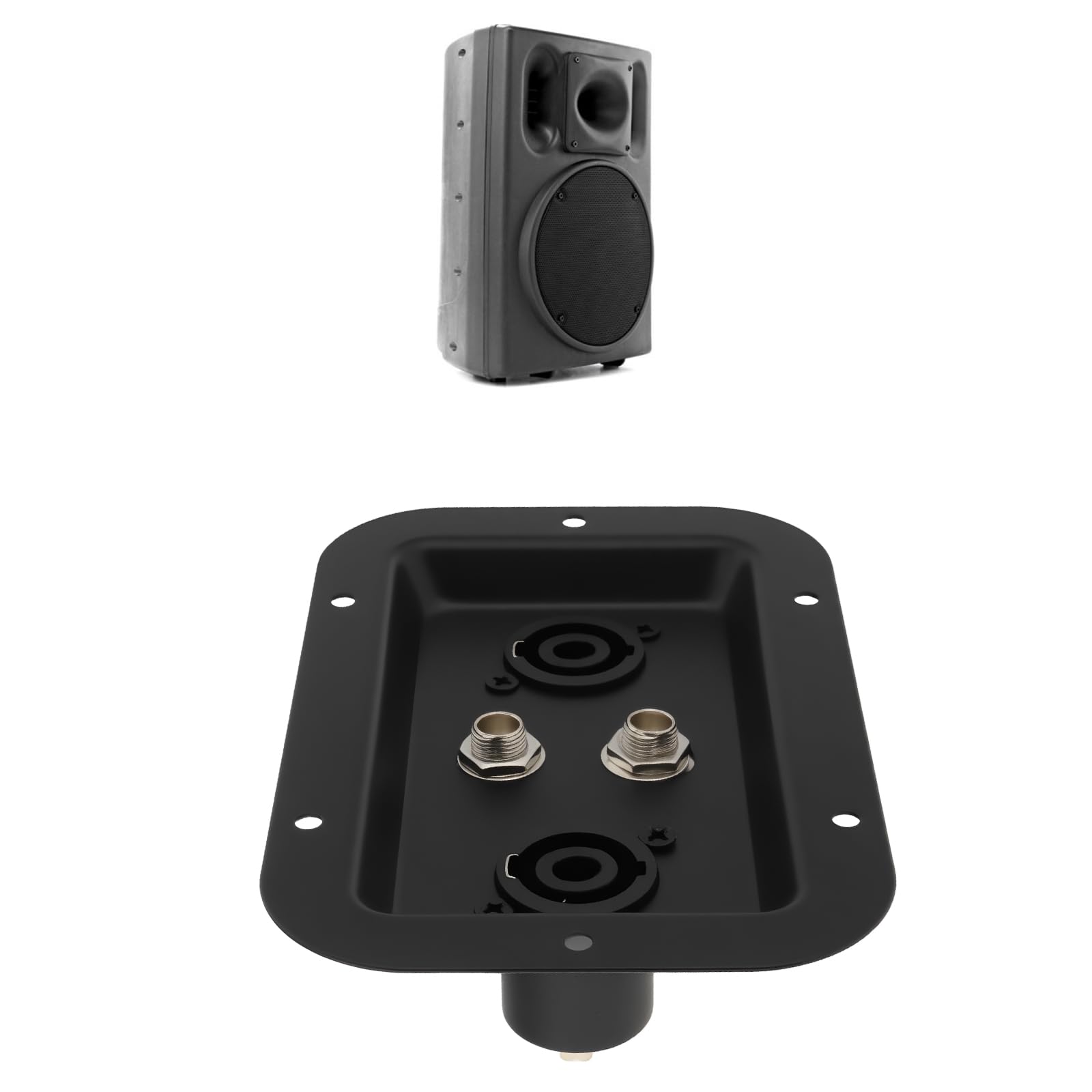 Create idea Piastra jack per altoparlanti con doppio SpeakON NL4 e jack femmina da 1/4" compatibile con altoparlanti PA