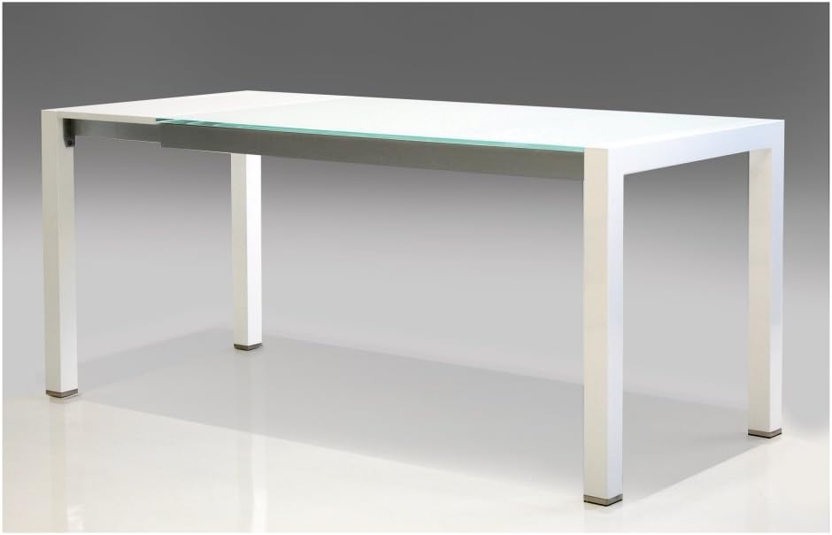 Enigma Extendable Dining Table Finish: White High Gloss and White Glass
