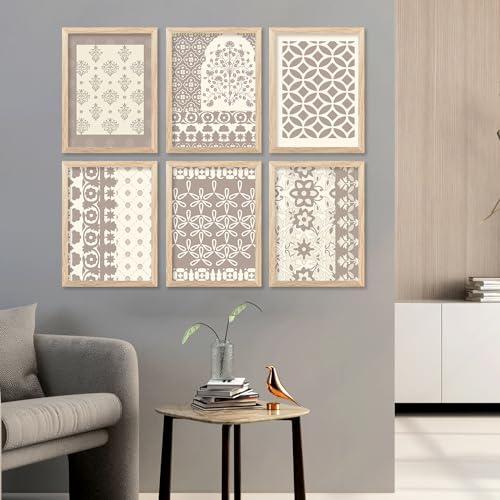 Image of kotart Premium Digital Madhubani Art Paintings with Frame for Home Decor - Framed Painting for Living Room Bedroom Office Room Decor - Painting for Wall Decoration - Pack of 6 (13x17, H)