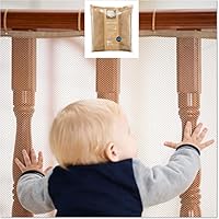 Roving Cove Banister Guard and Railing Safety Net for Baby Proofing - Almond Brown