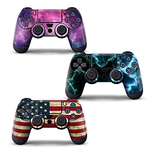 SKINOWN Skin Sticker Protective Cover for PS4 Playstation Controller Three Styles 1 (3 Pieces)