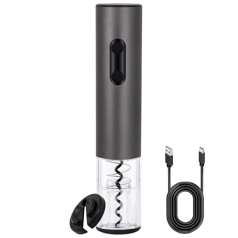 Electric Wine Opener，Rechargeable Automatic Wine Corkscrew with Foil Cutter，Type-C Charging Wine Openers With LED Light For Home Party