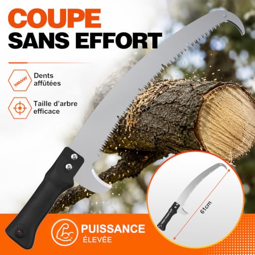 LAANPOLE Scie à Branches, Scie Arboricole Manuelle pour Jardins, Forêts et Agriculture【Sans télescopique】 – vue 3
