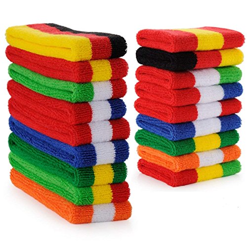 Image of ONUPGO Black Sweatband Set Cotton Headband Wristband Set Sweatbands Terry Cloth Wristband Wrist Sweatband Headbands Moisture Wicking Sweat Absorbing Head Band