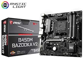 MSI Arsenal Gaming AMD Ryzen 1st and 2ND Gen AM4 M.2 USB 3 DDR4 DVI HDMI Micro-ATX Motherboard (B450M Bazooka V2)
