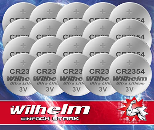 20 x CR2354 CR 2354 WILHELM Lithium Knopfzelle 3V 570 mAh ø23 x 5,4 mm Batterie DL2354
