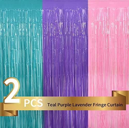 Toniful 2 Pcs Mermaid Theme Mixed Color Foil Fringe Curtains,3.28Ft X 6.56Ft Photo Booth Backdrop Streamer Curtain,Photo Booth Props,Ideal Bachelorette Party Supplies,Birthday,Christmas,New Year Decor #TOP6