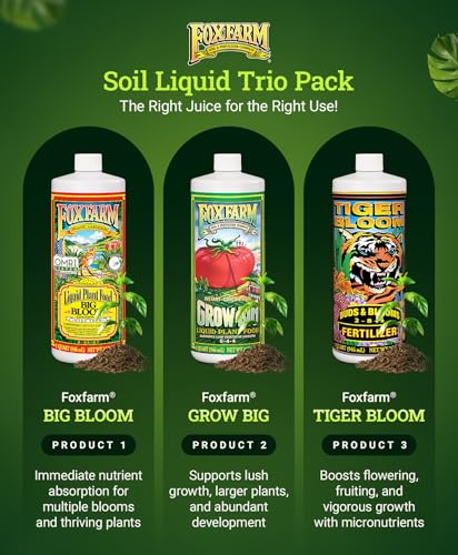 Fox Farm FX14049 Liquid Nutrient Trio Soil Formula: Big Bloom, Grow Big, Tiger Bloom (Pack of 3 - 32 oz. bottles)