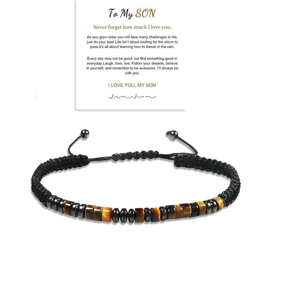 GLLBTPT Morse Code Bracelet I Love You My Daughter Girls Adjustable Personalized Inspirational Magnetic Bracelets School Season Gift