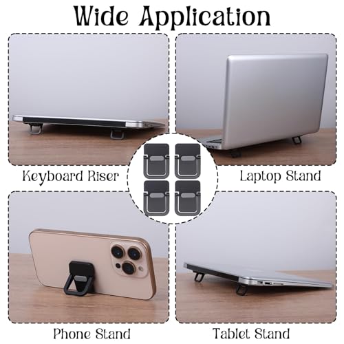 Image of Keyboard Riser, 4Pcs Computer Keyboard Stand for Desk, Laptop Riser with Zinc Alloy Material, Portable Keyboard Feet for Office, Gaming, Watching TV