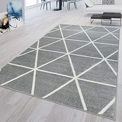 TT Home Wohnzimmer Teppich Kurzflor Wohnzimmer Ethno Design Rauten Design Skandi Design Modern,...