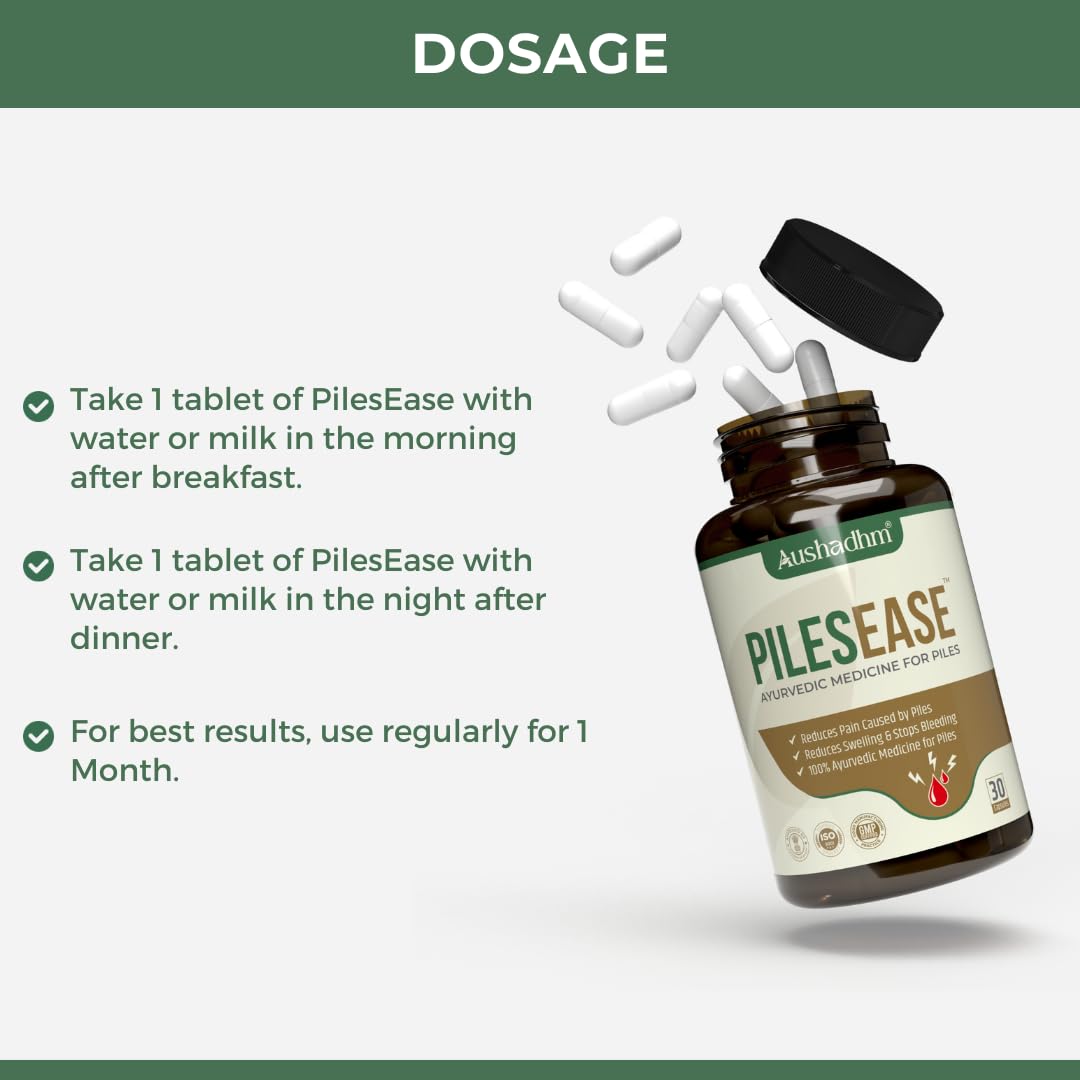 Pilesease Capsules, Comprehensive Solution for Hemorrhoids and Fissures, GMP Approved, 30 Capsules (Pack of 2)