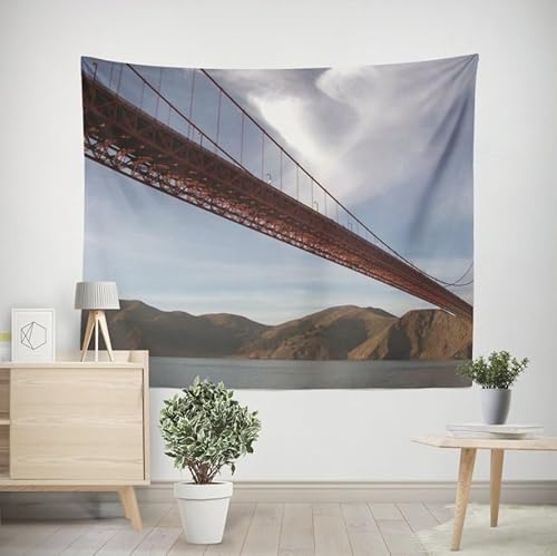EHOMERY Teppich Wandbehang Moderne Wanddekoration Brücke Wandteppich Blatt Wanddekoration Wohnzimmer Schlafzimmer Wandbehang Dekoration 350x250cm