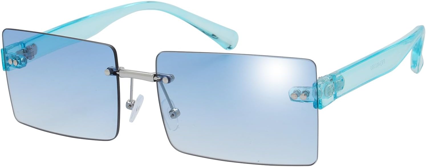 Minimalist Small Rectangular Sunglasses Clear Eyewear - Exquisite Packaging