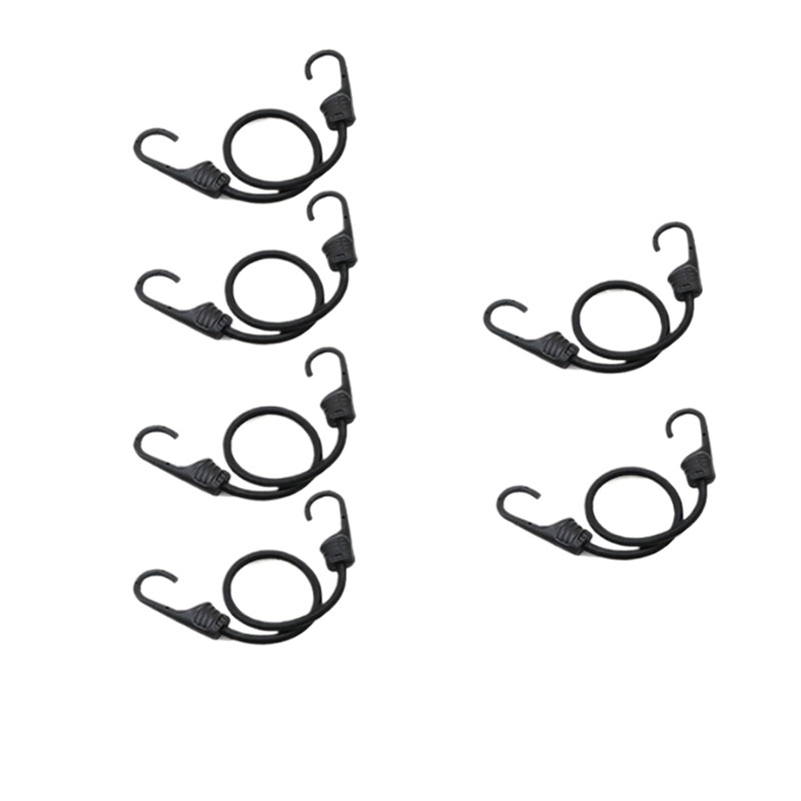 Corde elastiche con ganci, Corde Elastiche Con Ganci Multicolor 60cm 2/4/6 Pz(60cm Black 6pcs)