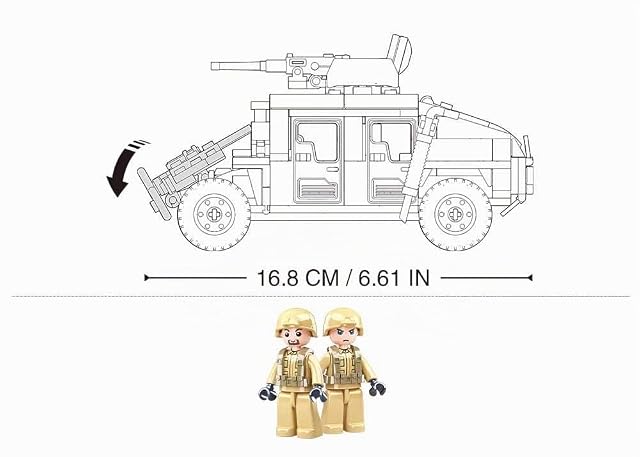 Foto 5 de 5 de Sluban- Vehículo de Asalto Modelbricks-Hummer H2 (M38-B0837)