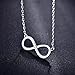 Serend Infinity Necklace Lucky Number 8 Pendant Link Chain Silver/White,Valentines Day Gifts