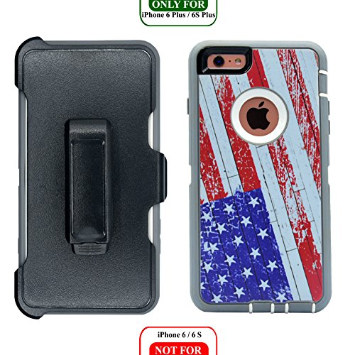 Alphacell Cover Compatible With Iphone 6 Plus / 6S Plus (Only) | 2-In-1 Screen Protector & Holster Case | Full Body Military Grade Protection With Carrying Belt Clip | Shock-Proof Protective #TOP1