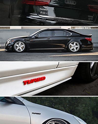 Miniatura 3 de 2 calcomanías de metal pequeño y grande para guardabarros laterales, para maletero y automóvil, motocicleta (negro mate) y negro brillante (pequeño))