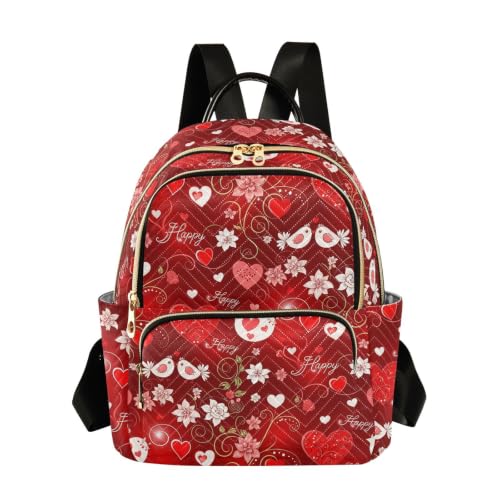 Sac à dos matelassé fleur rouge taille Medium pour femme